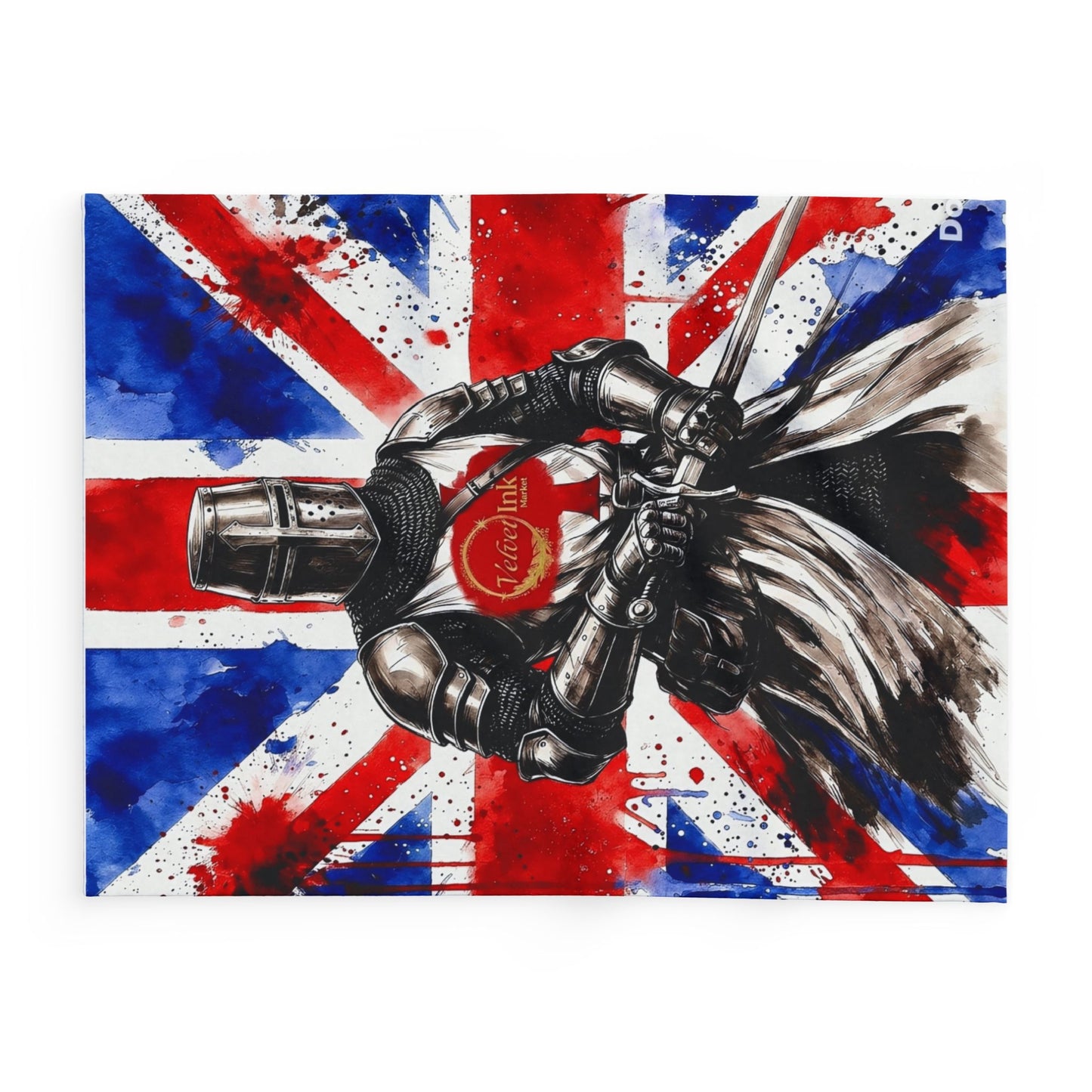 Templar Knight Union Jack Blanket — Gothic British Heritage | Velvet Ink Market