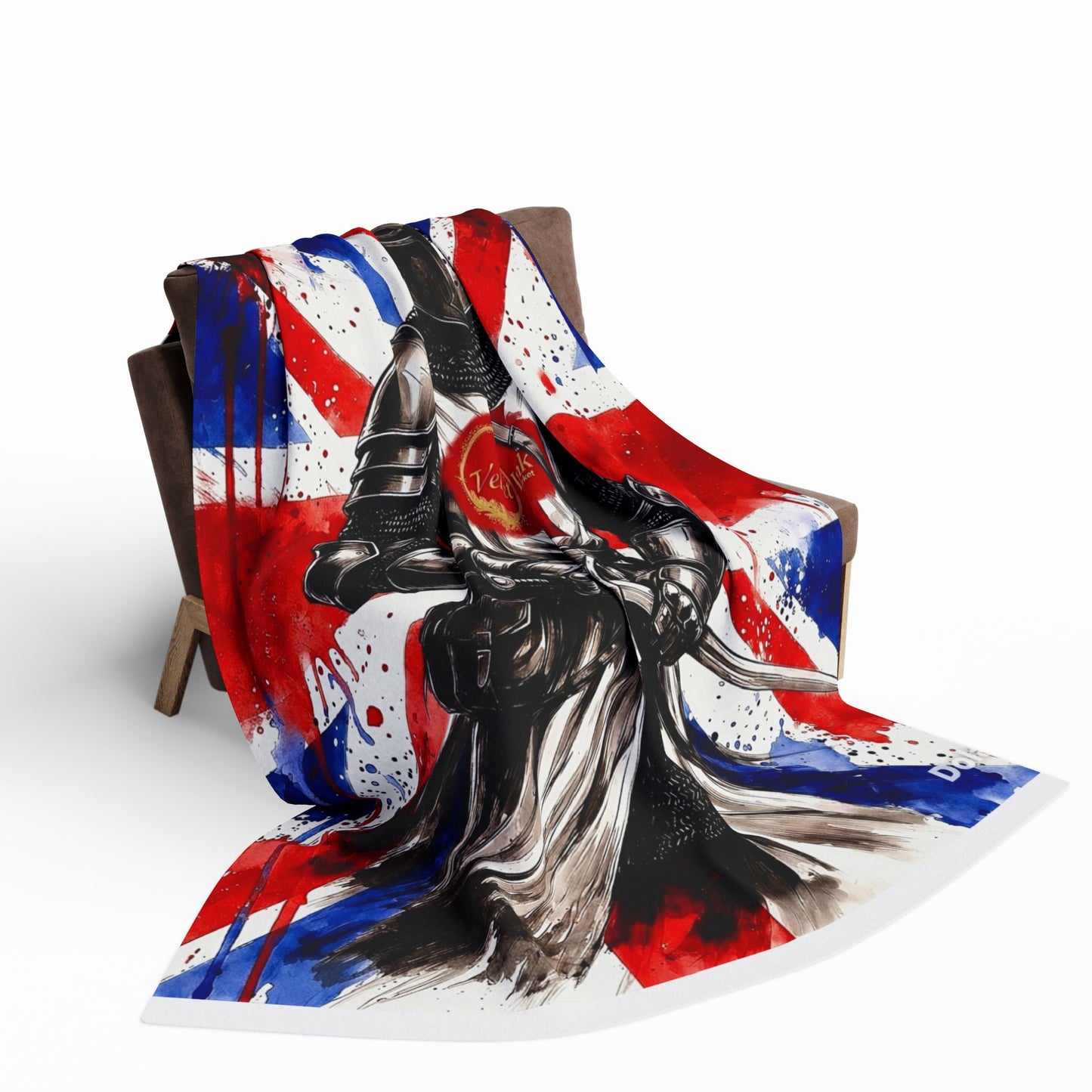 Templar Knight Union Jack Blanket — Gothic British Heritage | Velvet Ink Market