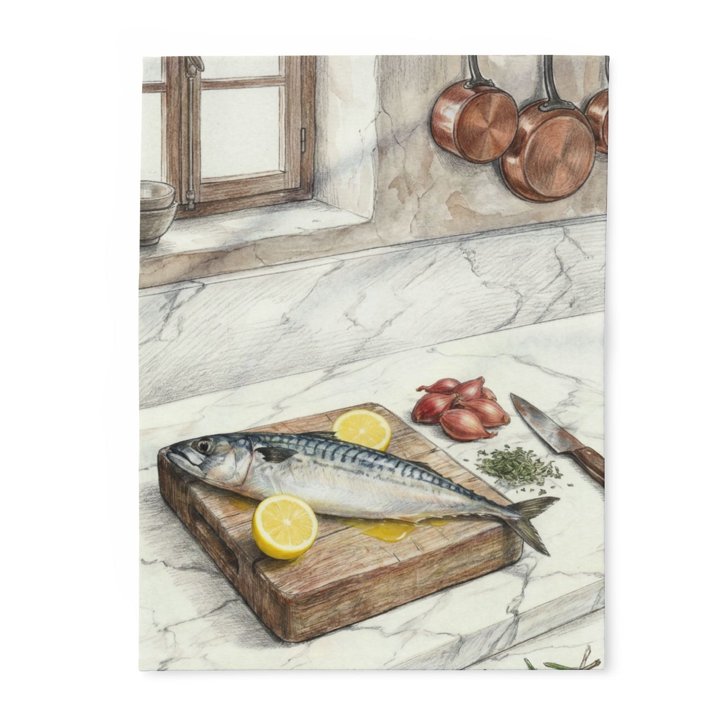 Abstract Mackerel Fleece Blanket — Nature Art Home Decor | Velvet Ink Market