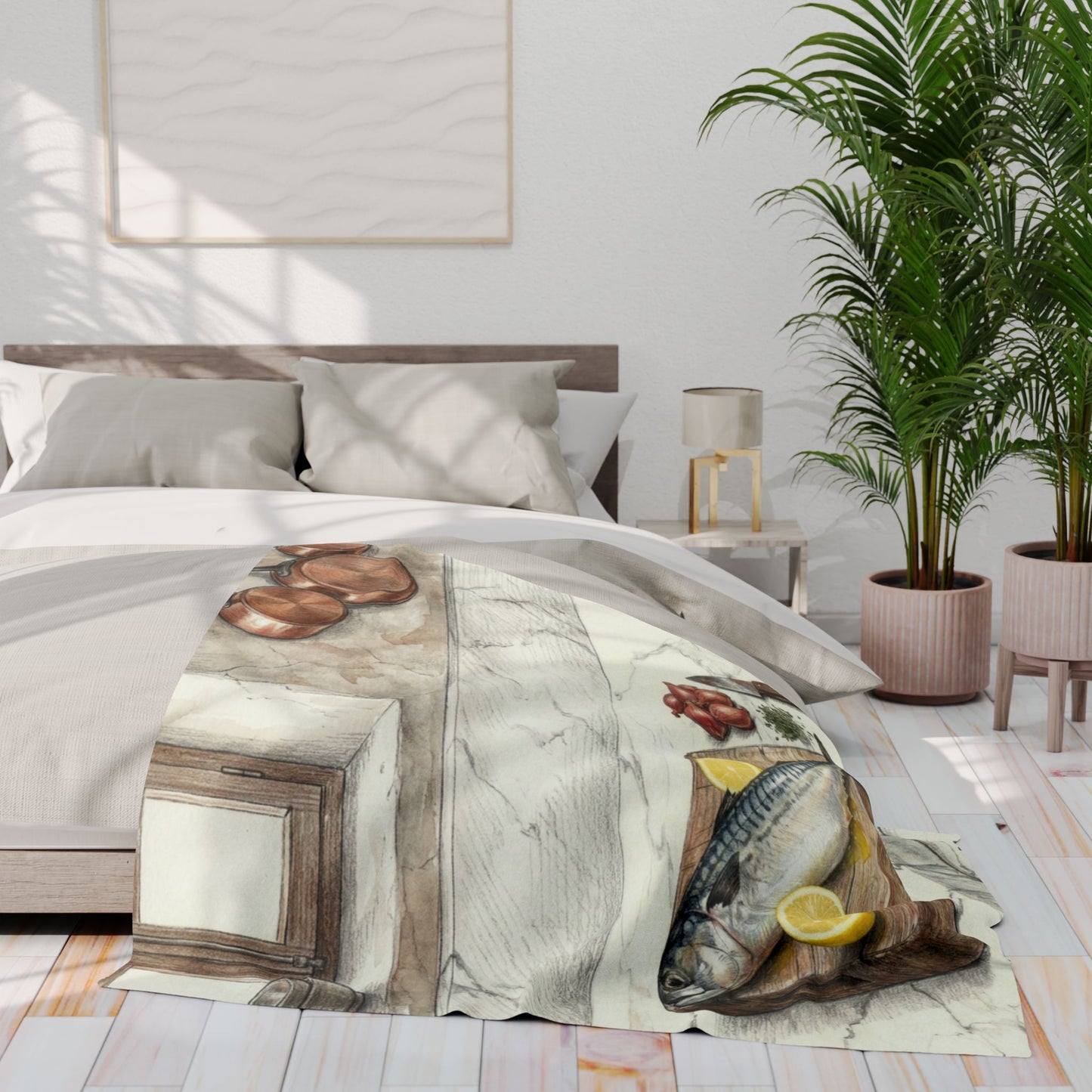 Abstract Mackerel Fleece Blanket — Nature Art Home Decor | Velvet Ink Market