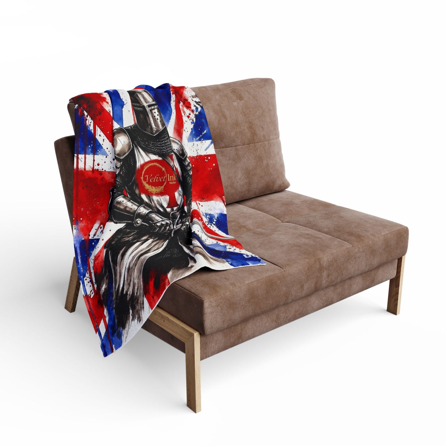 Templar Knight Union Jack Blanket — Gothic British Heritage | Velvet Ink Market