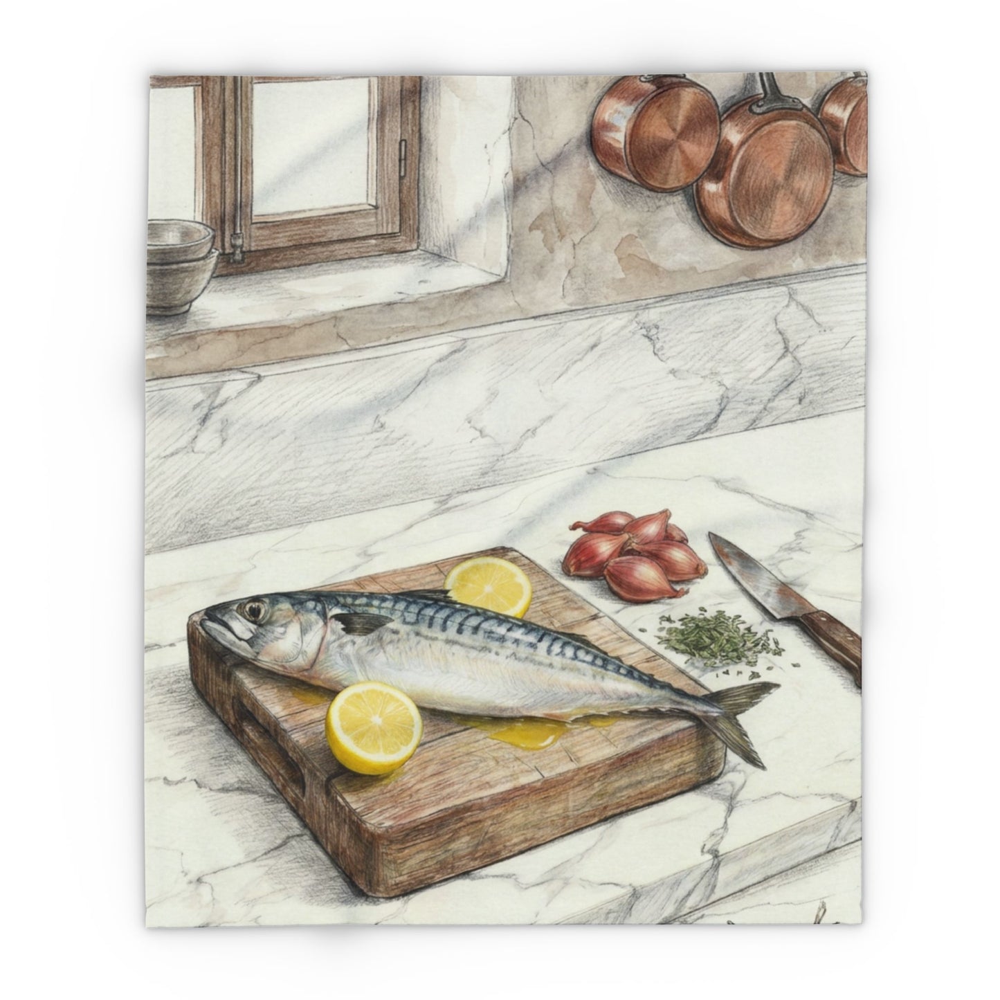 Abstract Mackerel Fleece Blanket — Nature Art Home Decor | Velvet Ink Market