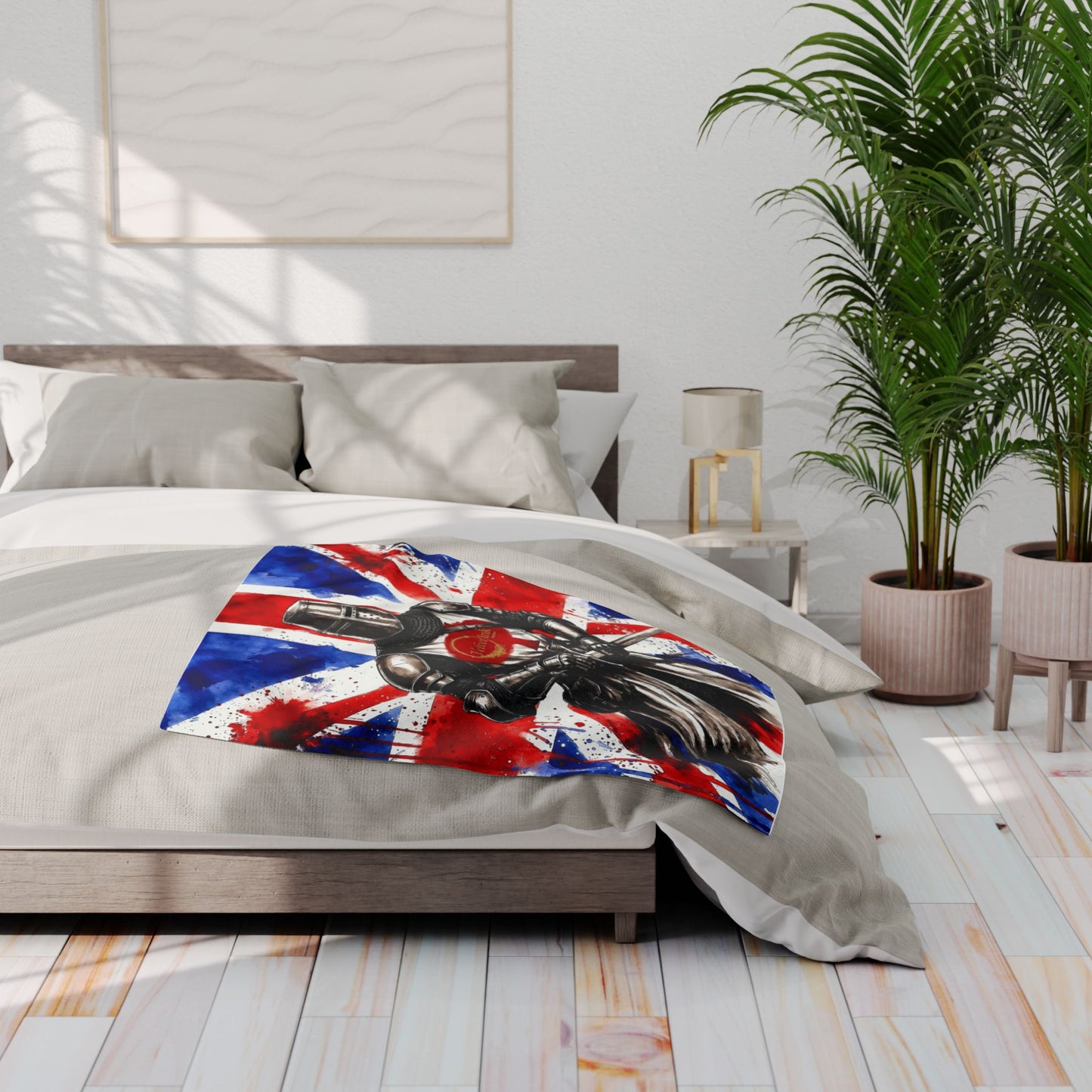 Templar Knight Union Jack Blanket — Gothic British Heritage | Velvet Ink Market