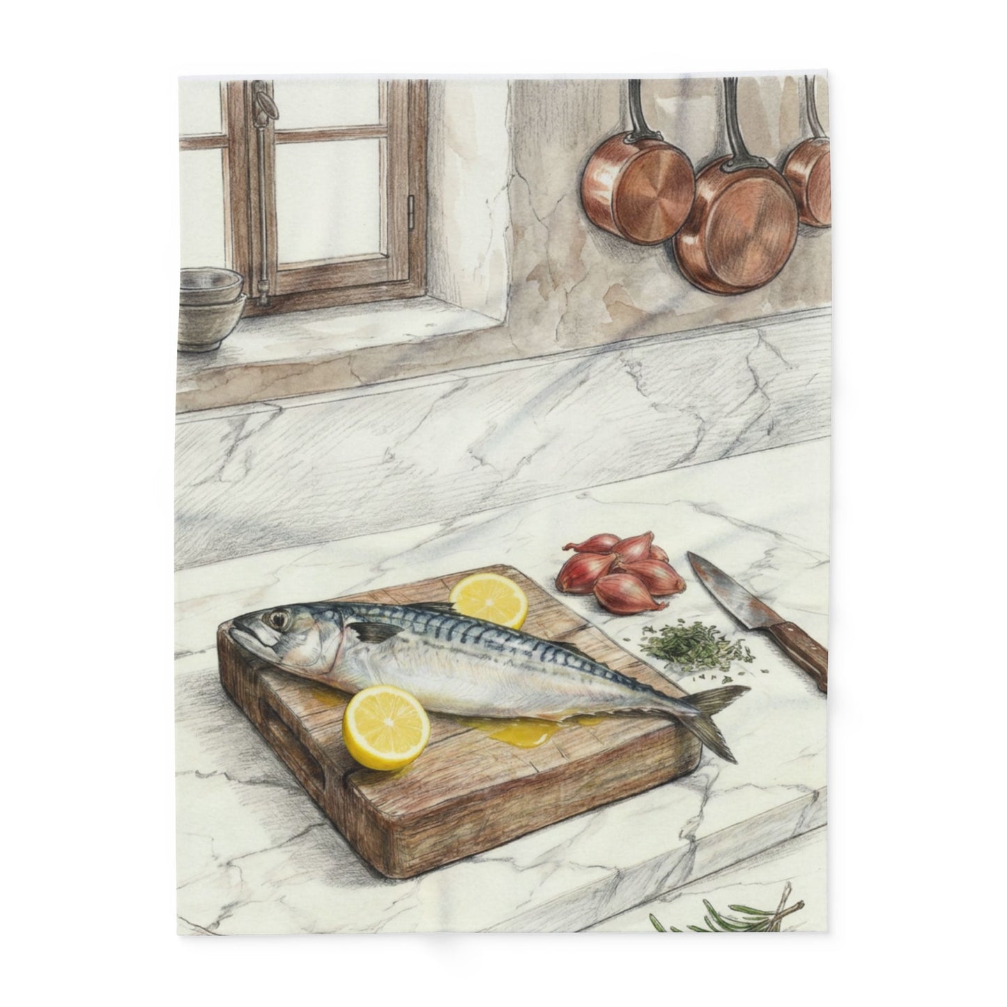 Abstract Mackerel Fleece Blanket — Nature Art Home Decor | Velvet Ink Market