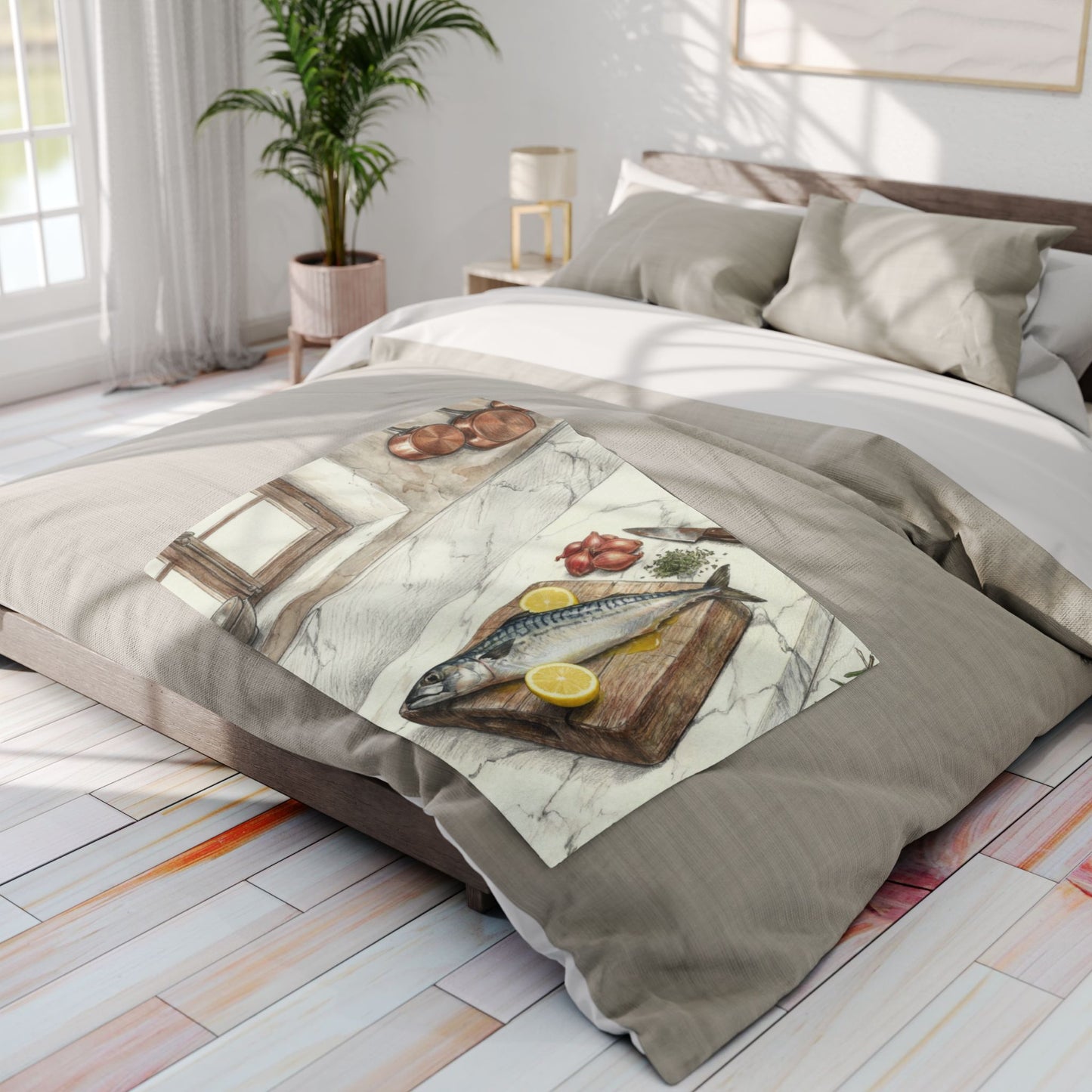Abstract Mackerel Fleece Blanket — Nature Art Home Decor | Velvet Ink Market