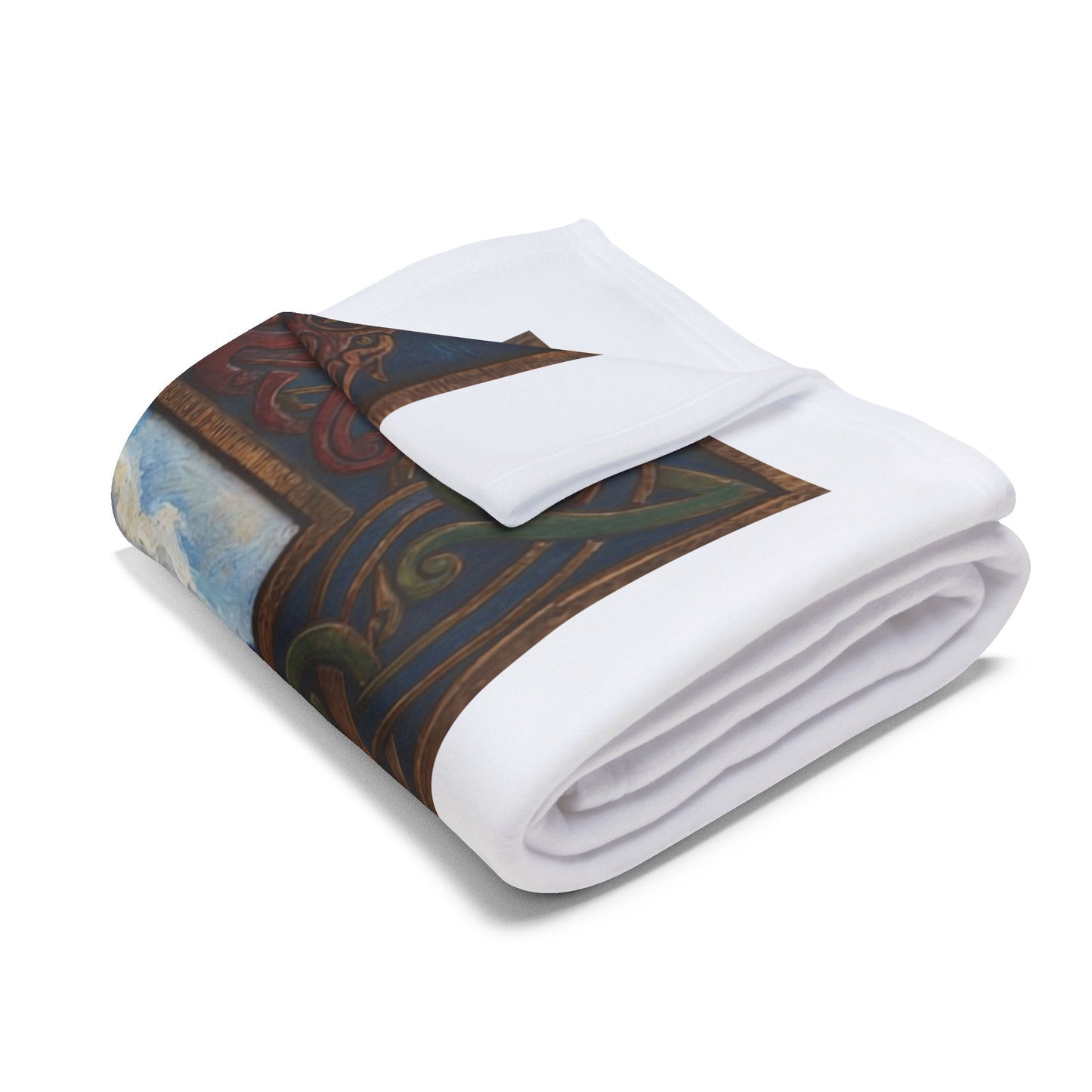 Viking Longship Fleece Blanket — Norse Mythology Home Decor | Velvet Ink Market