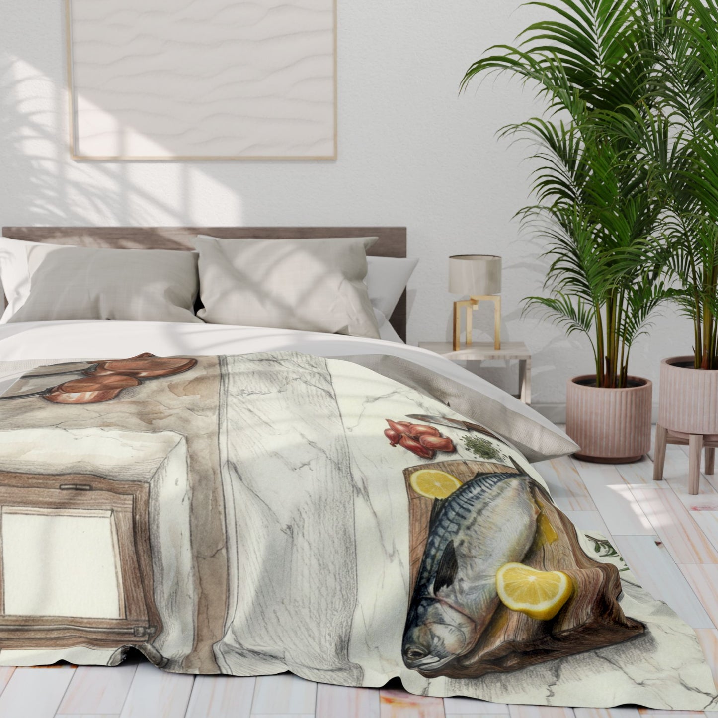 Abstract Mackerel Fleece Blanket — Nature Art Home Decor | Velvet Ink Market