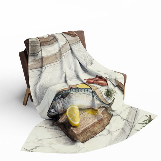 Abstract Mackerel Fleece Blanket — Nature Art Home Decor | Velvet Ink Market