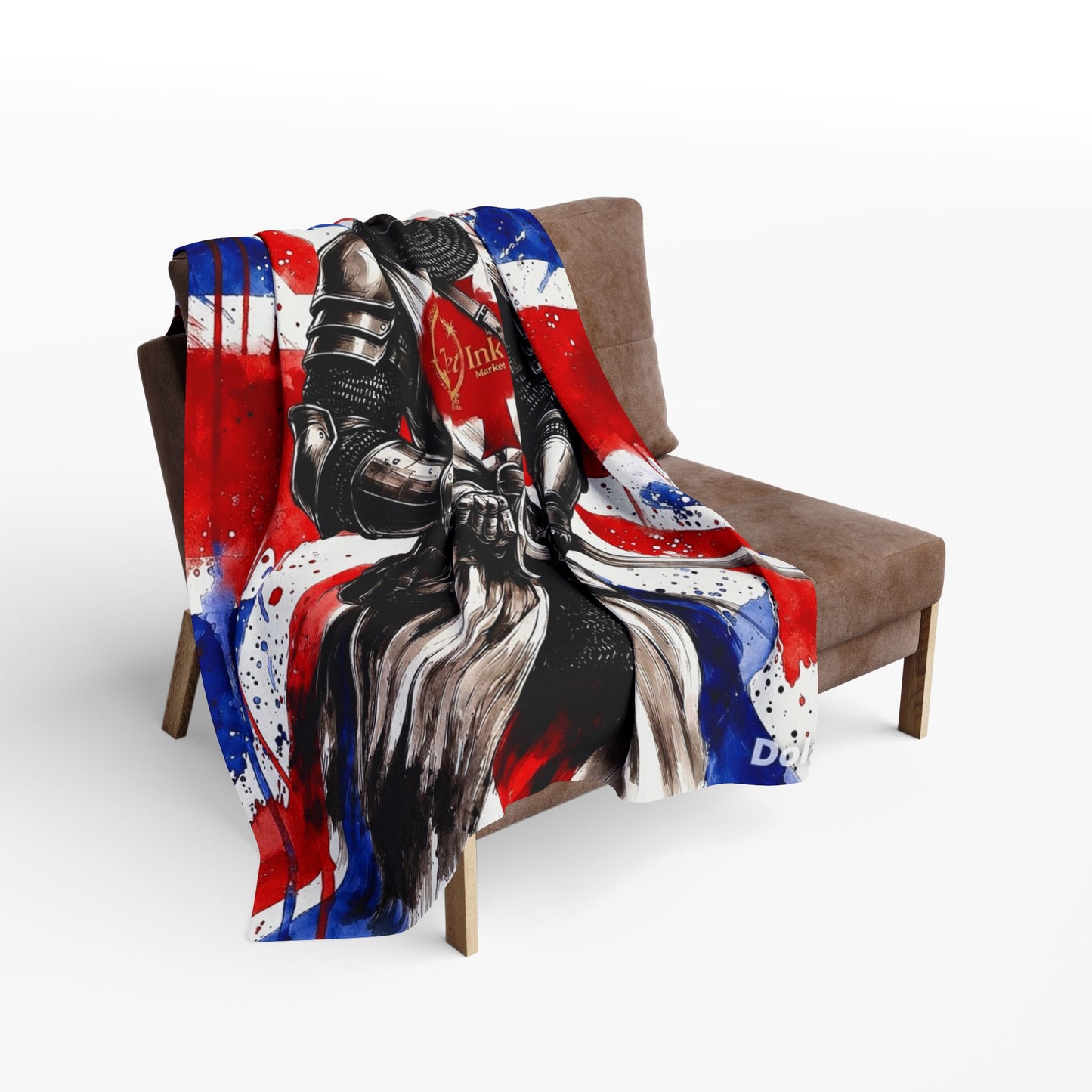 Templar Knight Union Jack Blanket — Gothic British Heritage | Velvet Ink Market