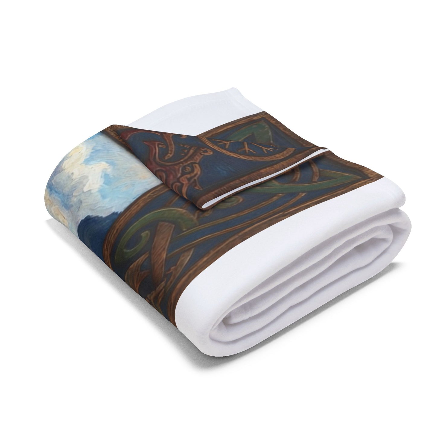 Viking Longship Fleece Blanket — Norse Mythology Home Decor | Velvet Ink Market