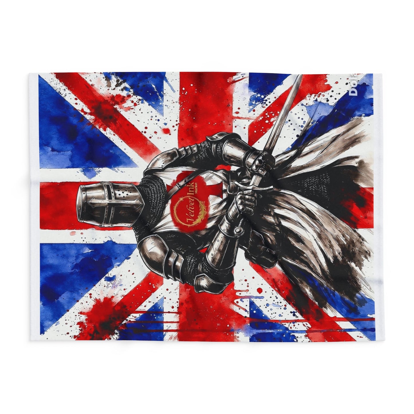 Templar Knight Union Jack Blanket — Gothic British Heritage | Velvet Ink Market