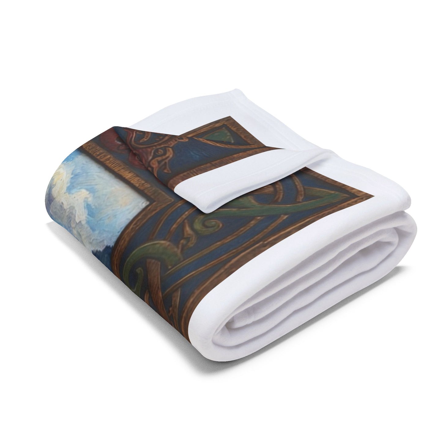 Viking Longship Fleece Blanket — Norse Mythology Home Decor | Velvet Ink Market